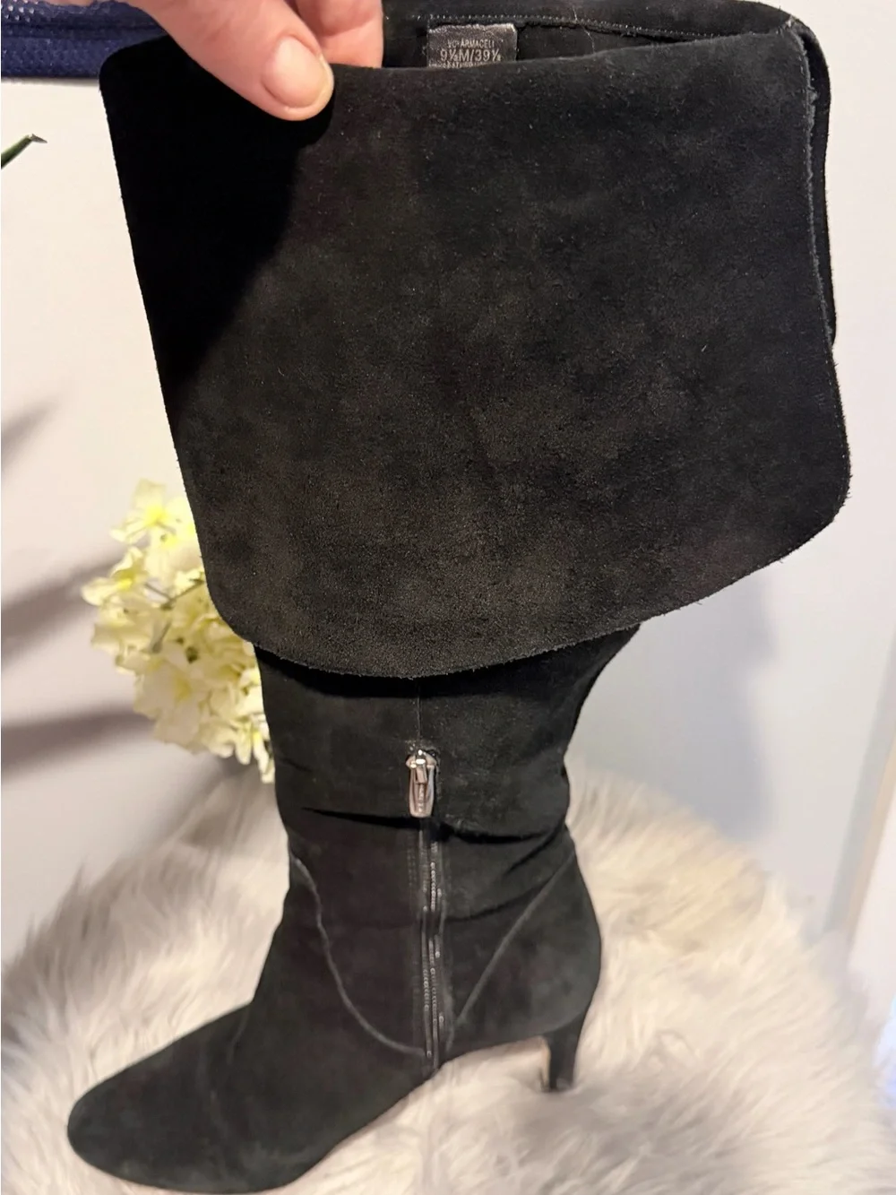 Vince Camuto Black Suede Over-the-Knee Boots